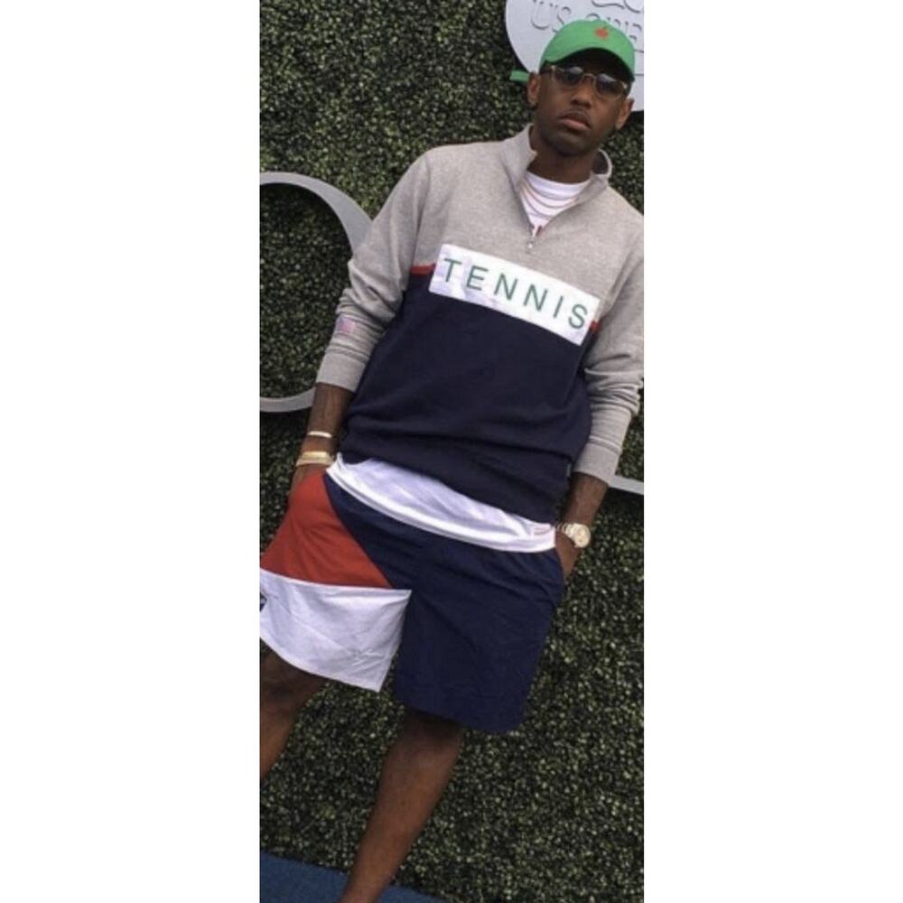 Michell And Ness Vintage retro tennis quarter-zip vibe. Sz S